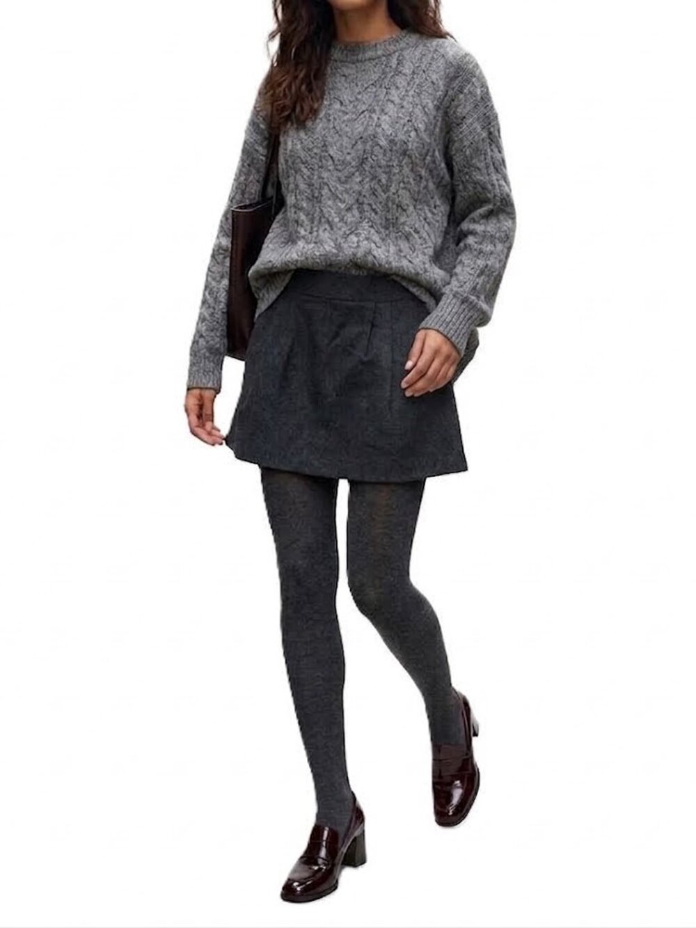 OLD NAVY Wool Blend Micro Mini Skirt Size 4 Charcoal Grey NWT Y2K Preppy